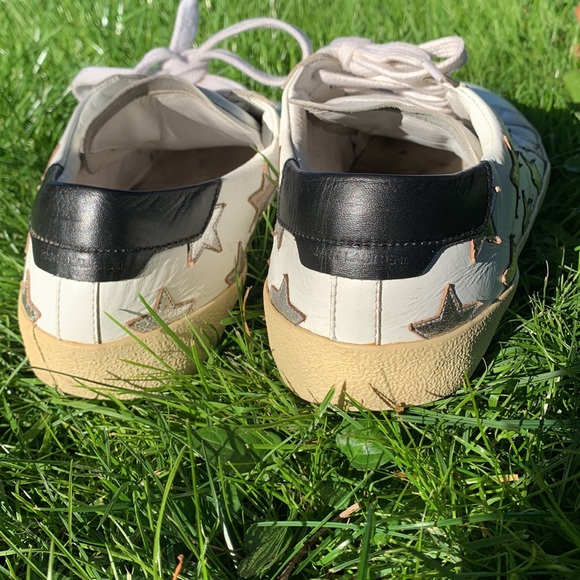 Saint Laurent Paris bright white silver star navy Sneakers Sz 42 1/2 designer - Picture 9 of 17